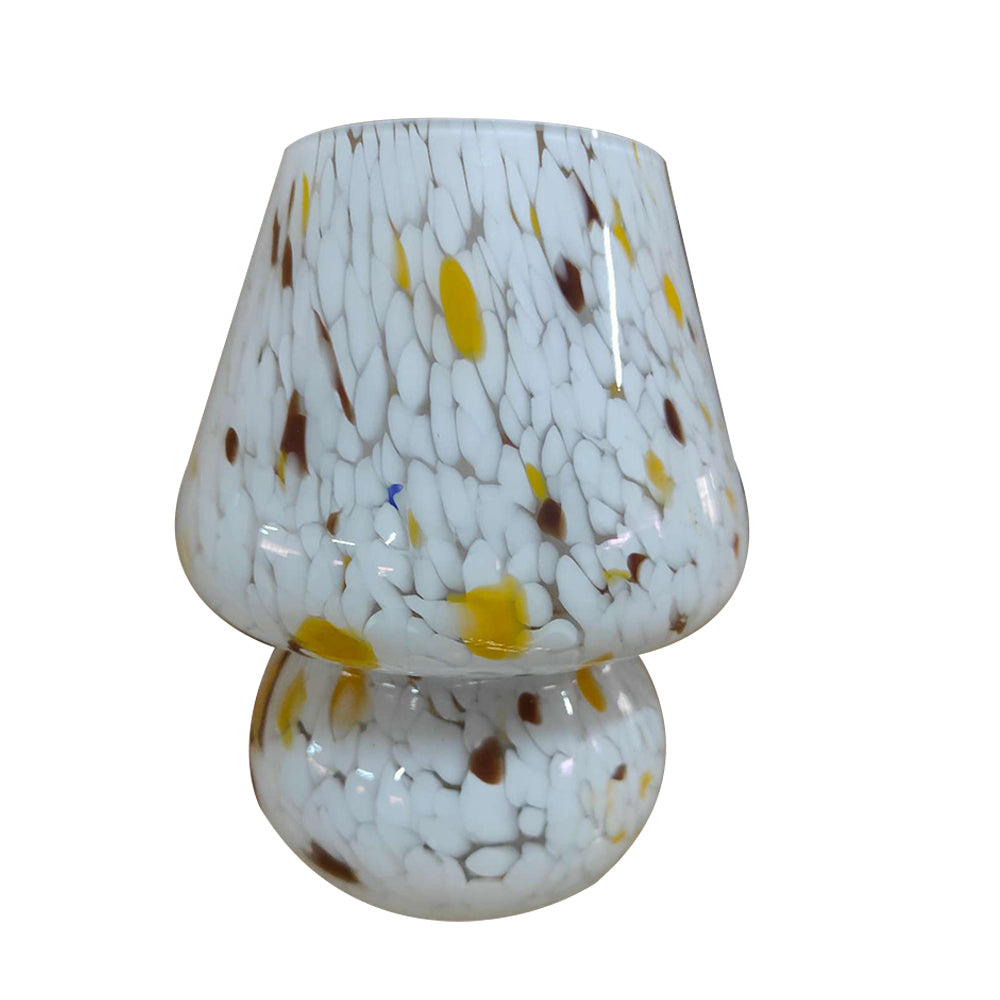 Glass Mushroom Lamp Bedside Desk Lamp Dimmable Night Light Home Decor Colorful Print