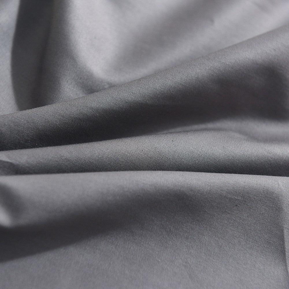 2Pcs 74x48cm 100% Cotton Pillowcase Soft Solid Color Pillow Cases Bedding Grey