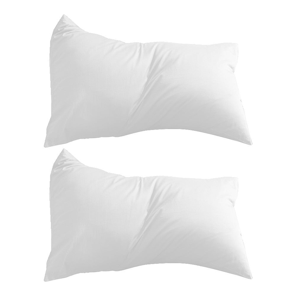 2Pcs 74x48cm 100% Cotton Pillowcase Soft Solid Color Pillow Cases Bedding White
