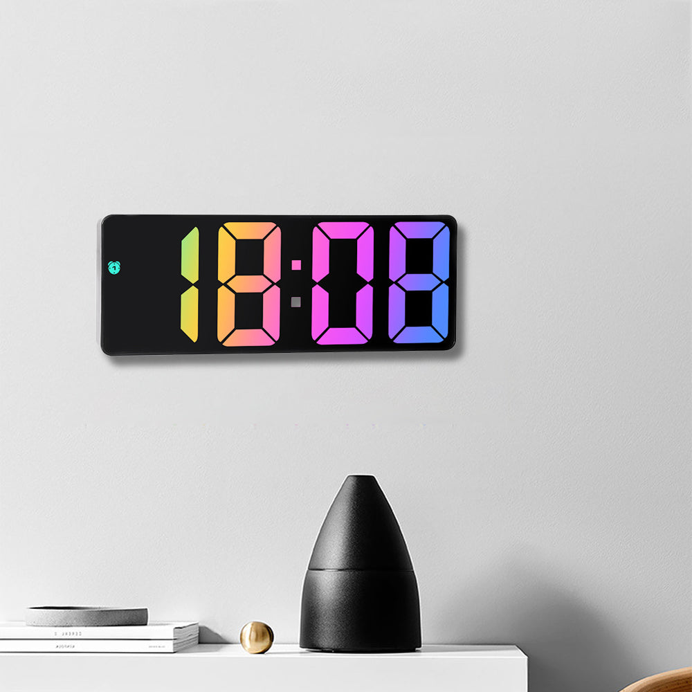 Digital Alarm Clock Auto Adjustable Brightness Time Display Desk Clock Black