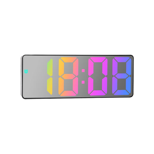 Digital Alarm Clock Auto Adjustable Brightness Time Display Desk Clock Silver