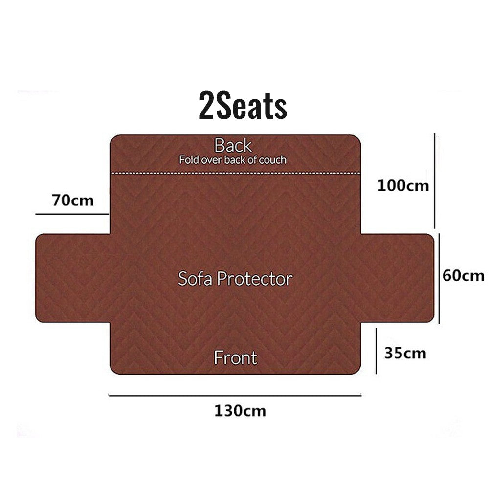 For 2-Seater Quilted Sofa Cover Couch Slipcover Furniture Protector Red