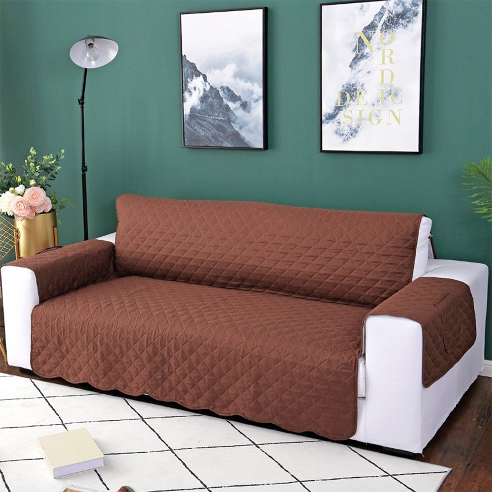 For 2-Seater Quilted Sofa Cover Couch Slipcover Furniture Protector Coffee