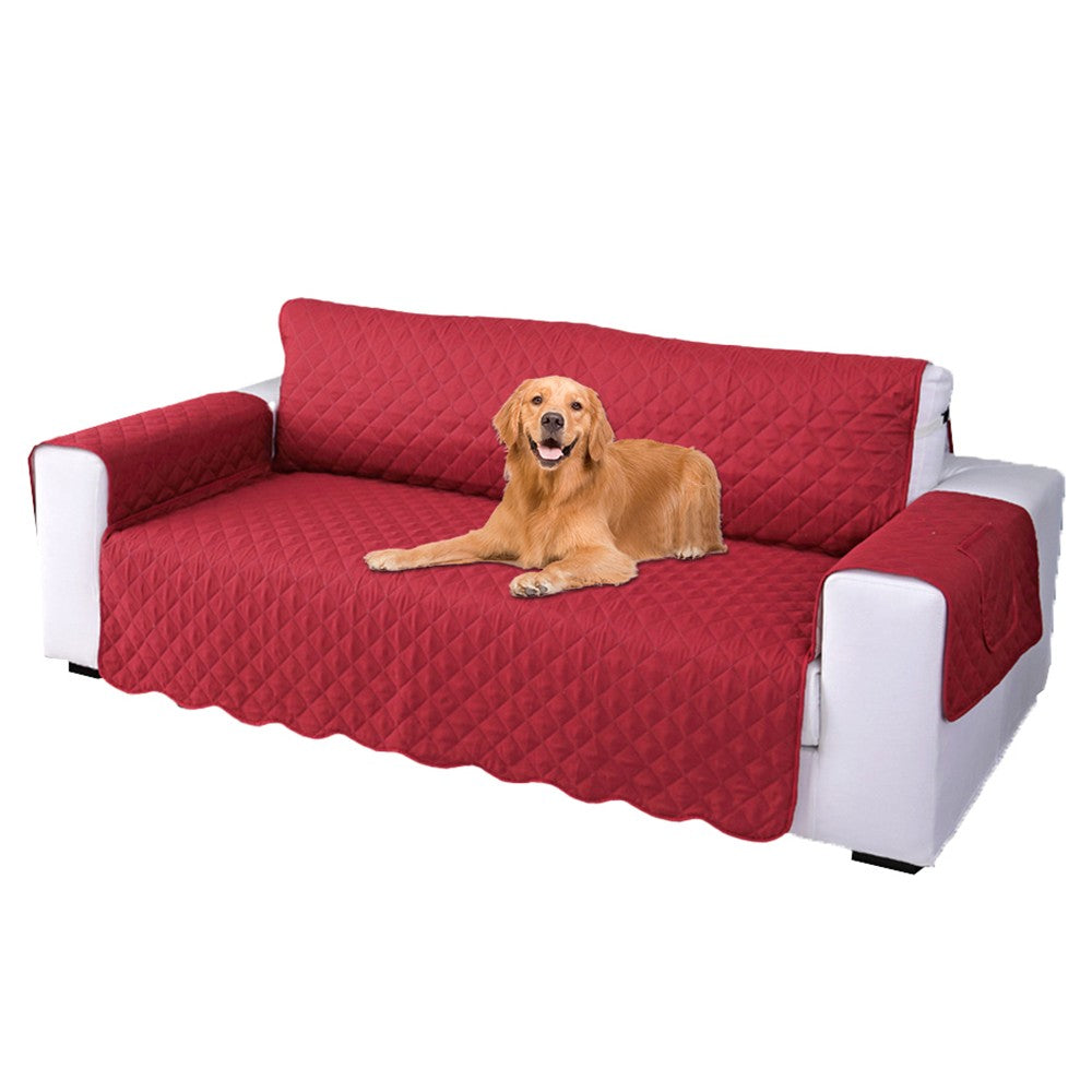 For 2-Seater Quilted Sofa Cover Couch Slipcover Furniture Protector Red