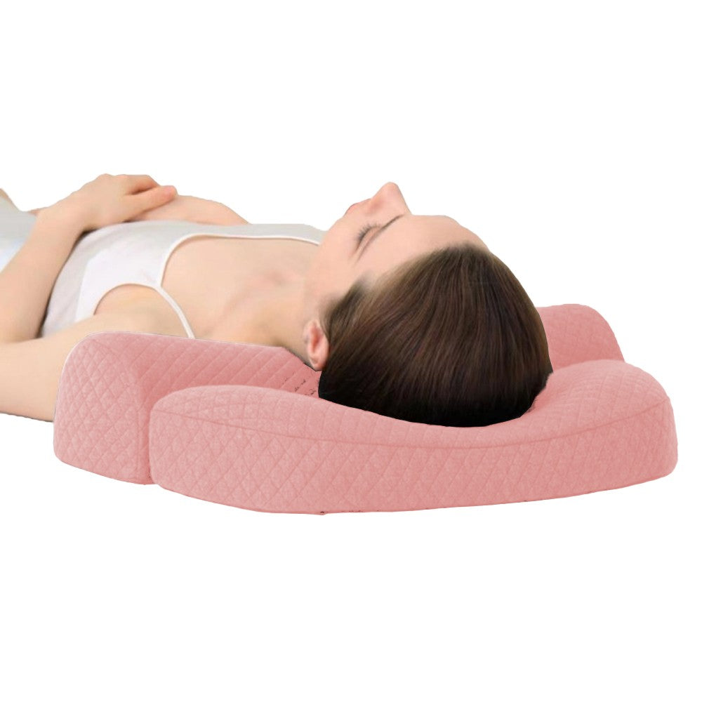 52x35cm Ergonomic Cervical Neck Pillow Soft Memory Foam Pillow for Sleeping Pink