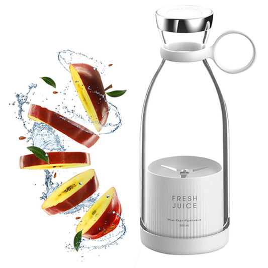 350ML Portable Mini Electric Juicer USB Rechargeable Mixer Blender Shaker Bottle White