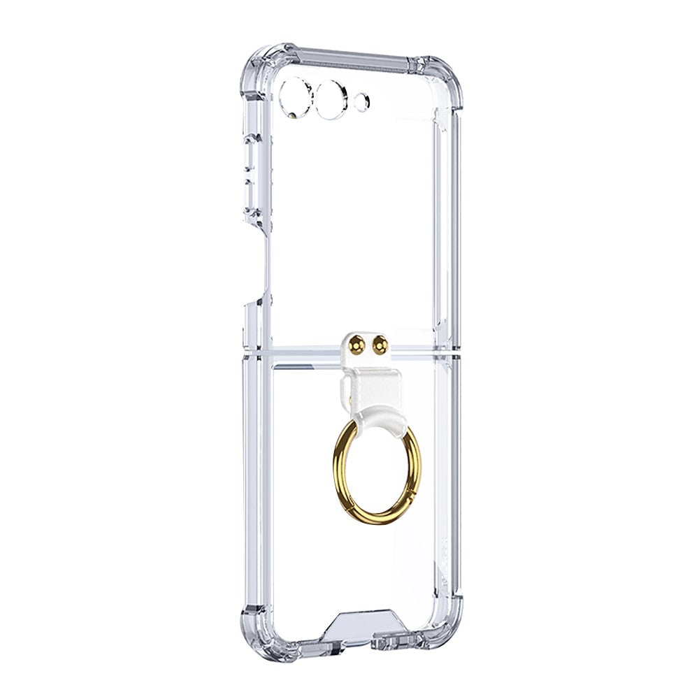 For Samsung Galaxy Z Flip5 Slim Phone Protective Case with Ring Holder Clear