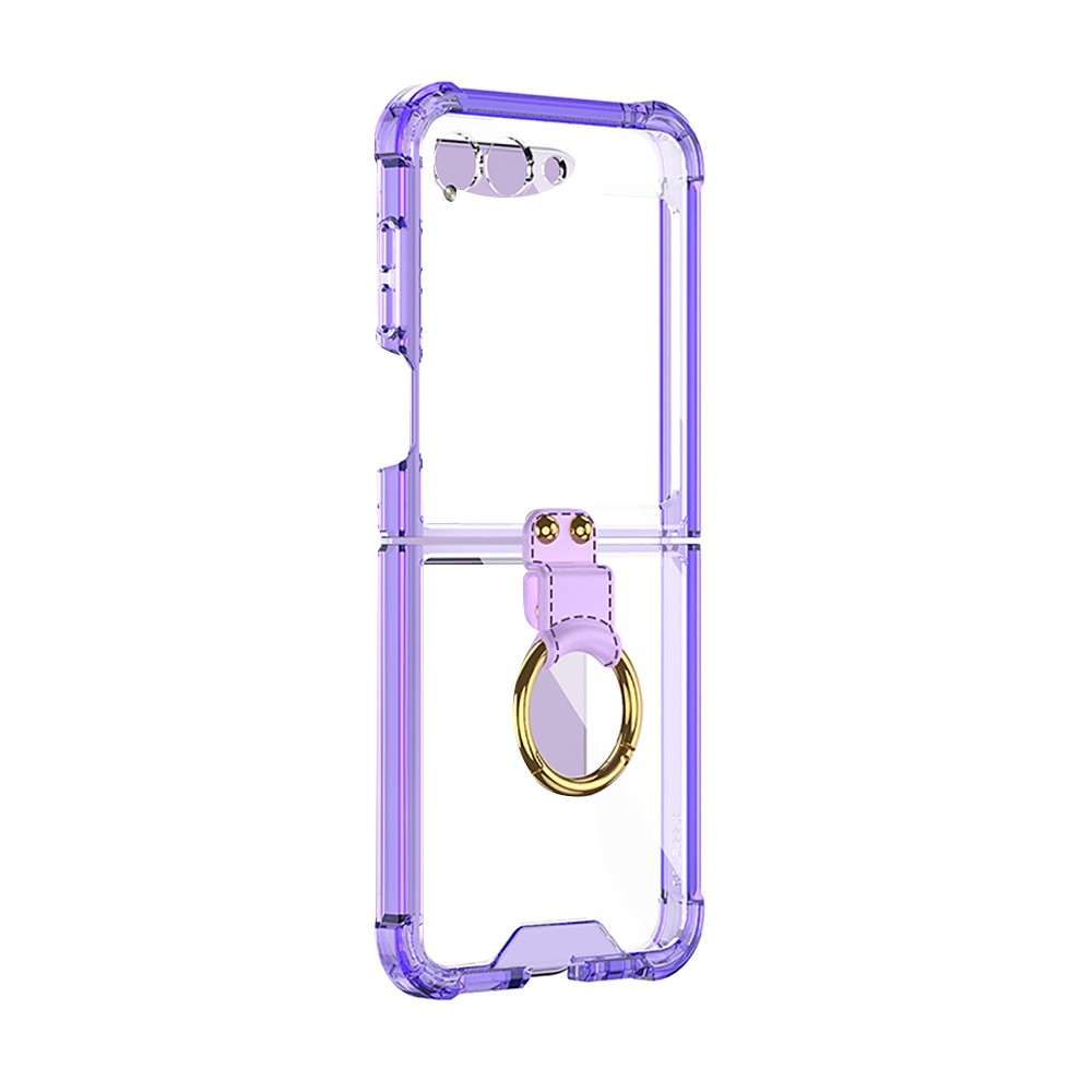 For Samsung Galaxy Z Flip5 Slim Phone Protective Case with Ring Holder Purple