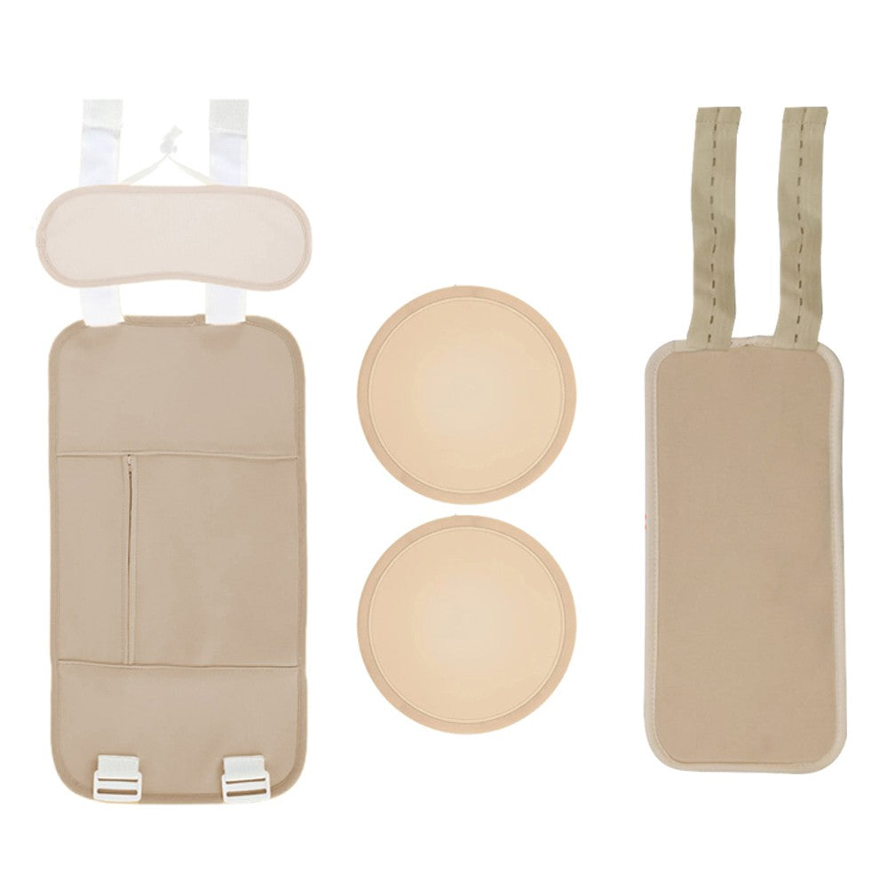 5-Piece Castor Oil Pack for Knee Calf Waist Neck Chest Reusable Compress Castor Oil Wrap Khaki