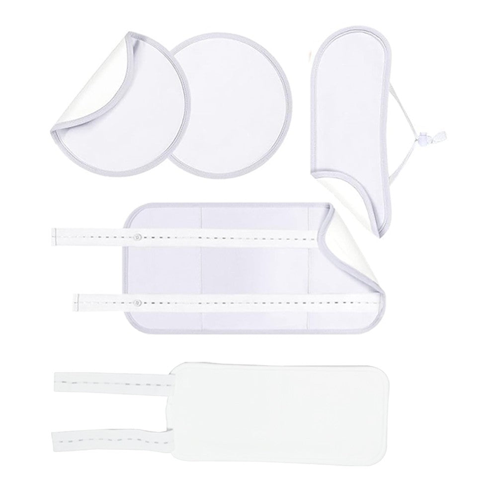 5-Piece Castor Oil Pack for Knee Calf Waist Neck Chest Reusable Compress Castor Oil Wrap White