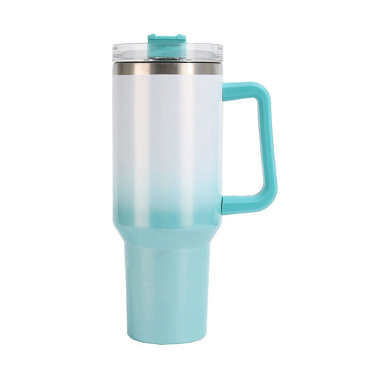 40oz Stainless Steel Tumbler with Straw Insulated Travel Mug Outdoor Water Bottle Green