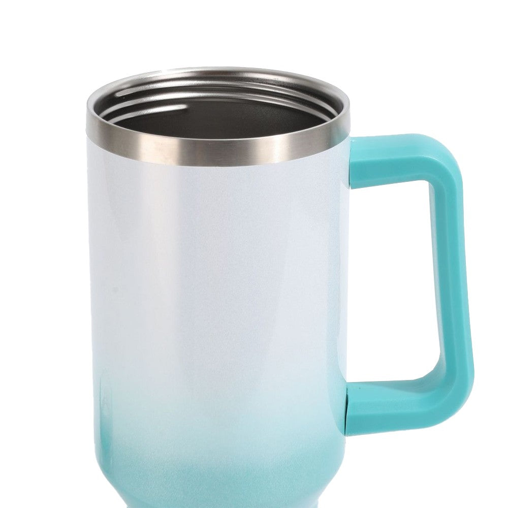40oz Stainless Steel Tumbler with Straw Insulated Travel Mug Outdoor Water Bottle Green