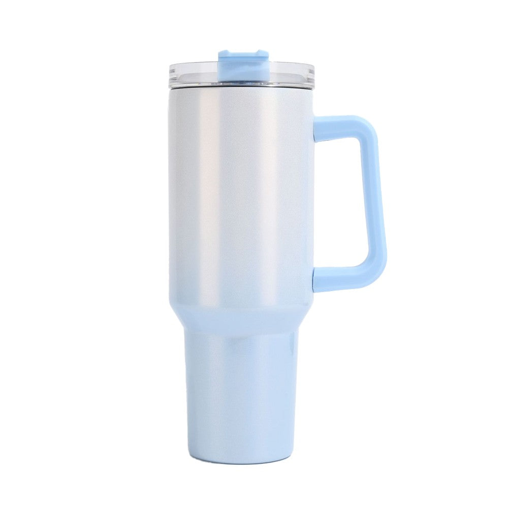 40oz Stainless Steel Tumbler with Straw Insulated Travel Mug Outdoor Water Bottle Blue