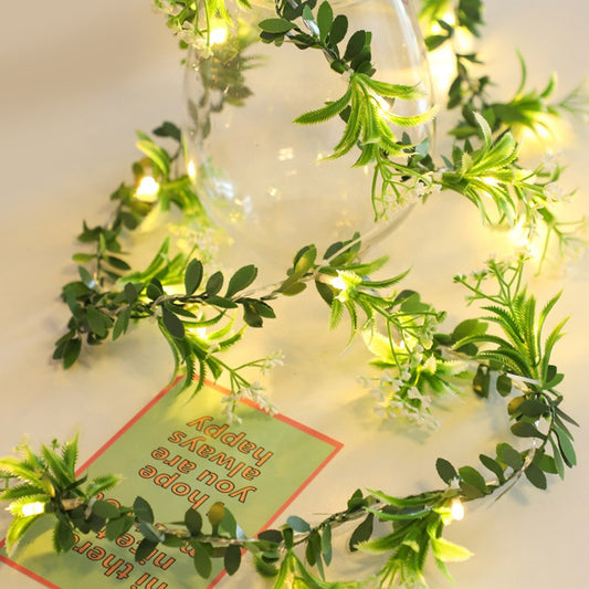 6M 40LED Christmas Flower Vines String Light LED Garland Light Battery Powered Xmas Decoration Light - White