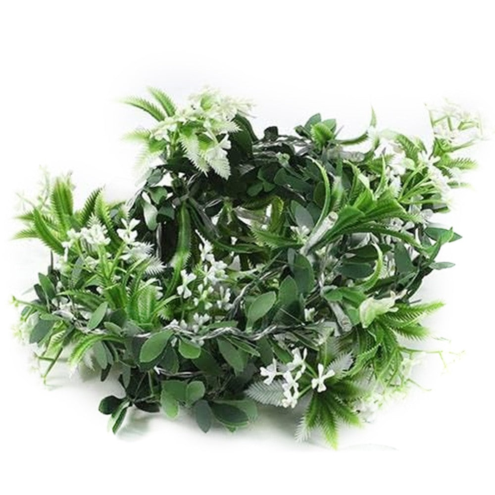 6M 40LED Christmas Flower Vines String Light LED Garland Light Battery Powered Xmas Decoration Light - White