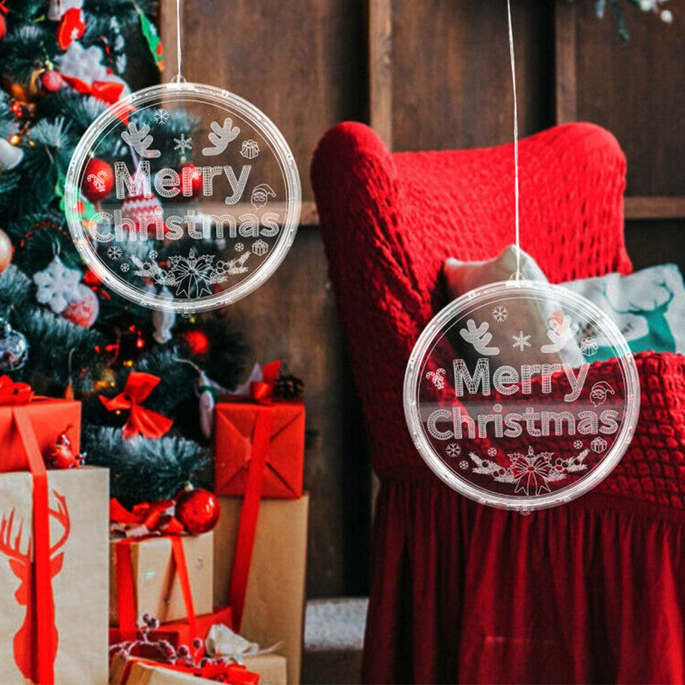 16cm Round Merry Christmas LED Christmas Lights Battery Operated Xmas Fairy Lights Home Decor