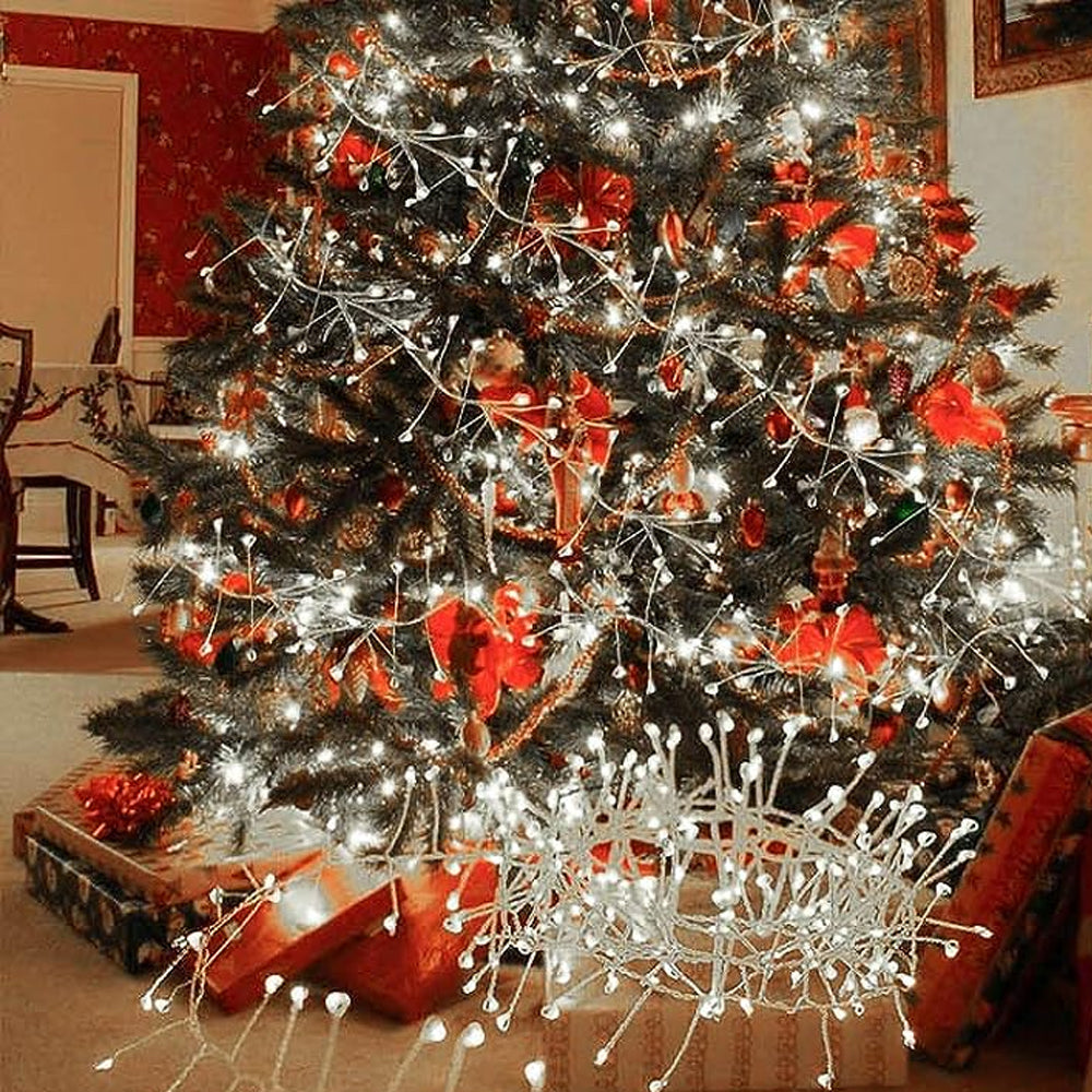 Christmas Star String 200 Lights 8 Modes LED Lights White
