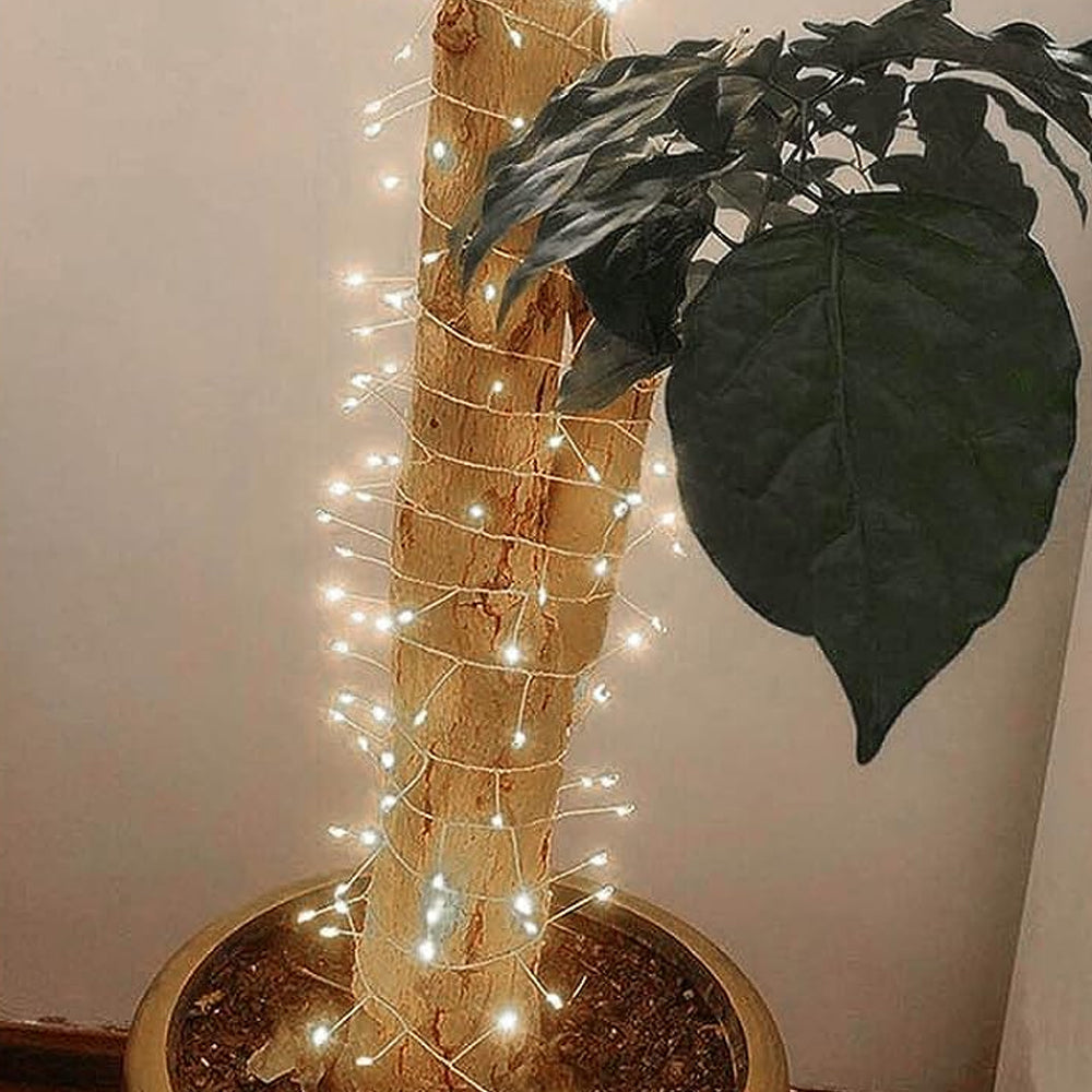 Christmas Star String 200 Lights 8 Modes LED Lights White
