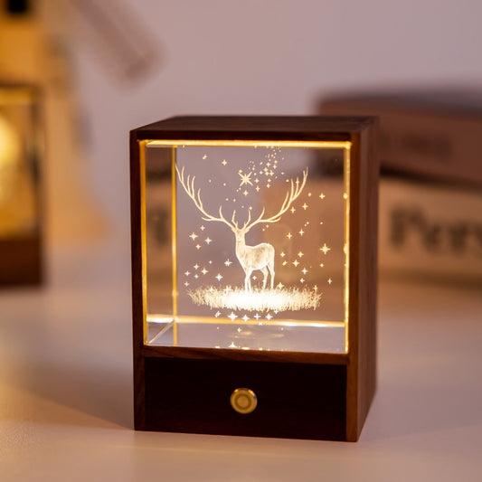 3D LED Night Light Table Lamp Home Decorative Ornament Christmas Elk Style