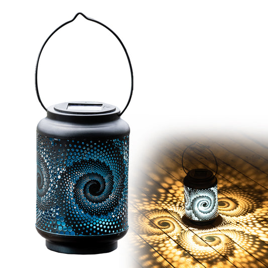 Solar Lantern Light Outdoor Hanging Lantern Patio Christmas Decorations Black