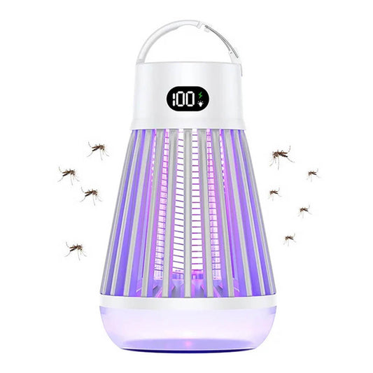 Electric Mosquito Killer Lamp USB Rechargeable Camping Lamp Mosquito Zapper Trap White