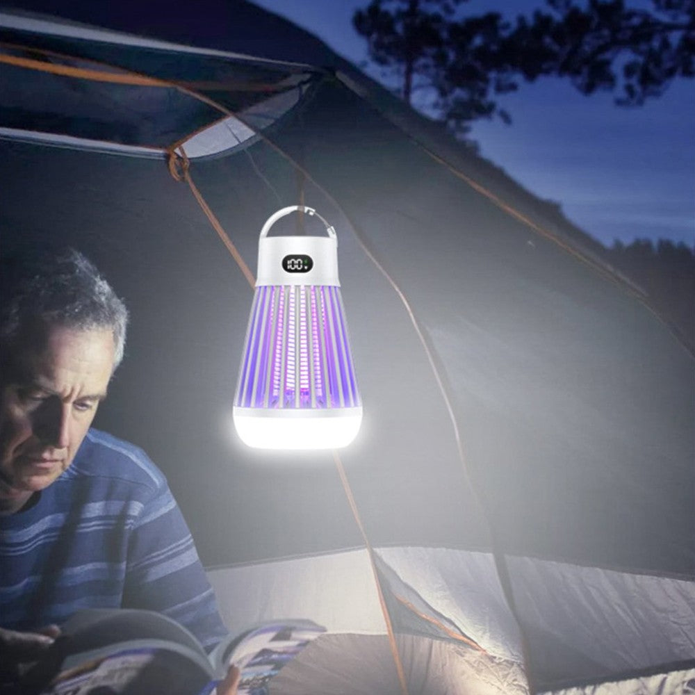 Electric Mosquito Killer Lamp USB Rechargeable Camping Lamp Mosquito Zapper Trap White