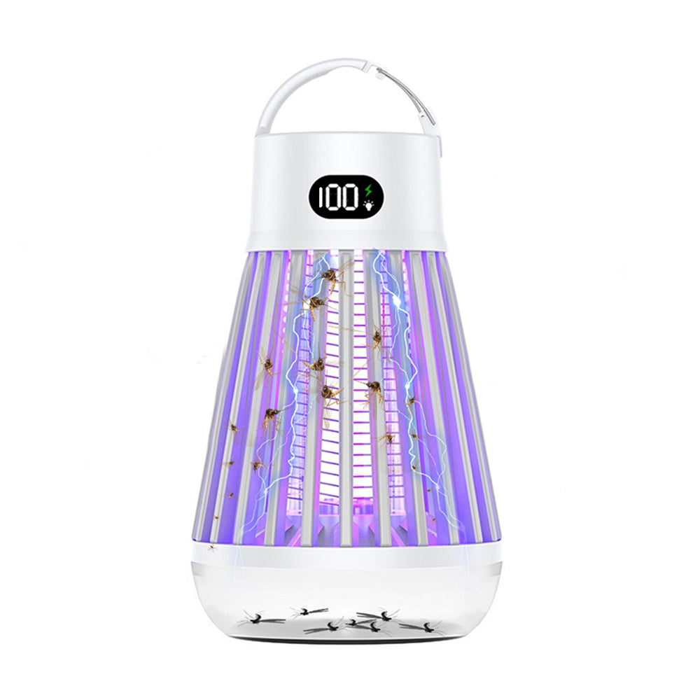 Electric Mosquito Killer Lamp USB Rechargeable Camping Lamp Mosquito Zapper Trap White