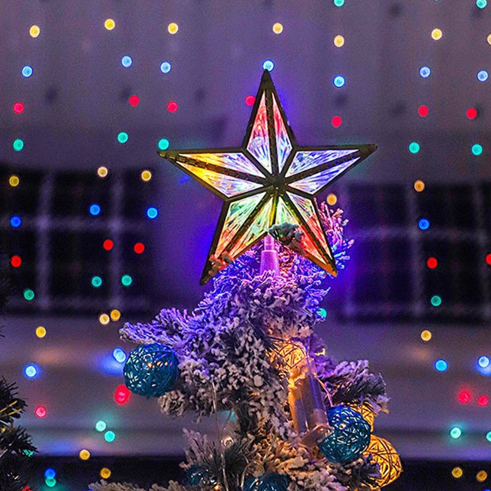 LED Christmas Tree Topper Light Christmas Tree Top Lighted Ornaments Xmas Home Decor Multicolor Light