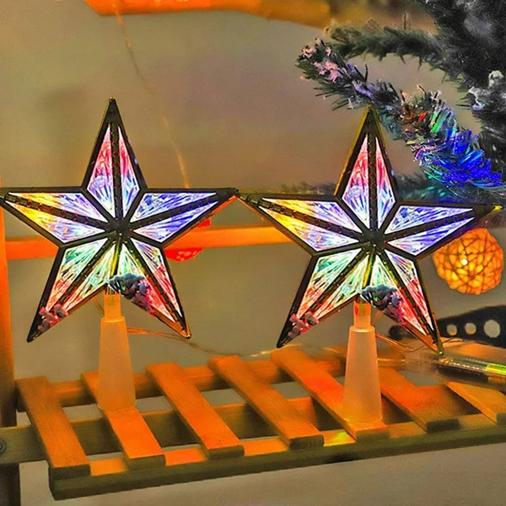 LED Christmas Tree Topper Light Christmas Tree Top Lighted Ornaments Xmas Home Decor Multicolor Light