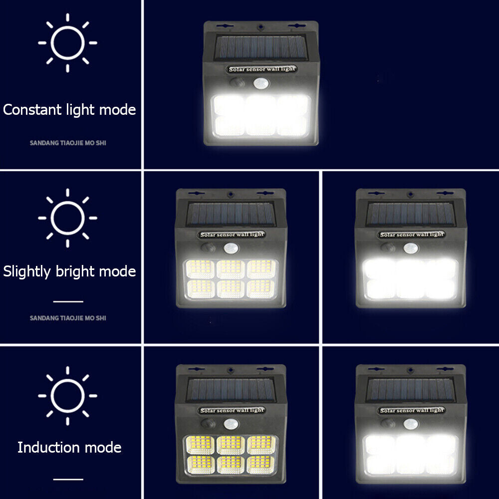4x Solar Wall Lights Outdoor Water-resistant Human Sensor Solar Garden Lamp