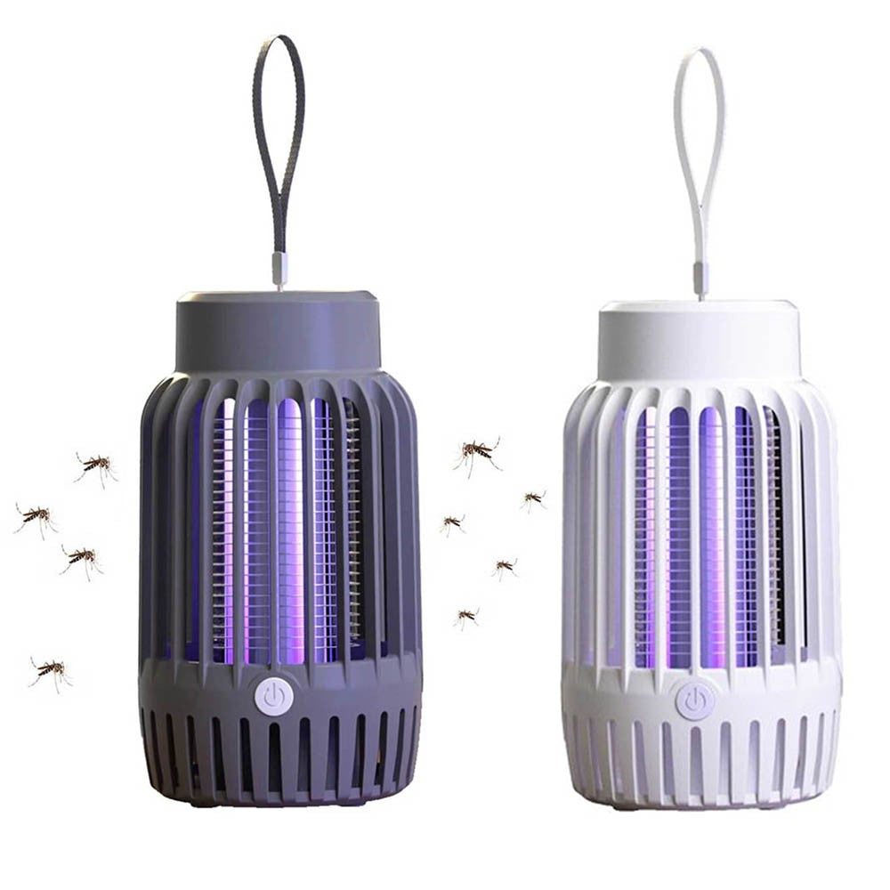2Pcs Electric Mosquito Killer Lamp USB Rechargeable Night Light Mosquito Zapper Trap Grey White