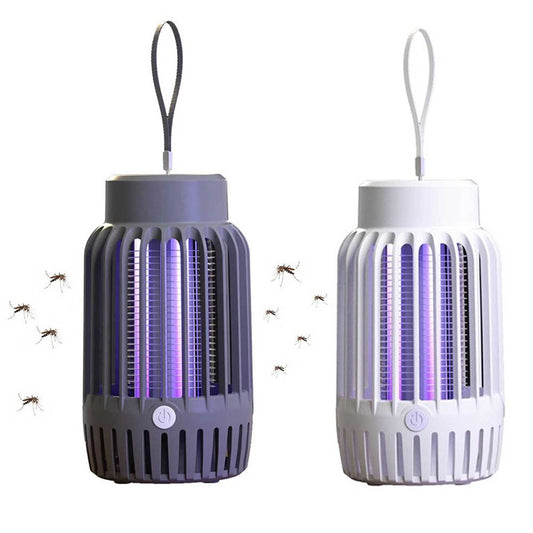 2Pcs Electric Mosquito Killer Lamp USB Rechargeable Night Light Mosquito Zapper Trap Grey White
