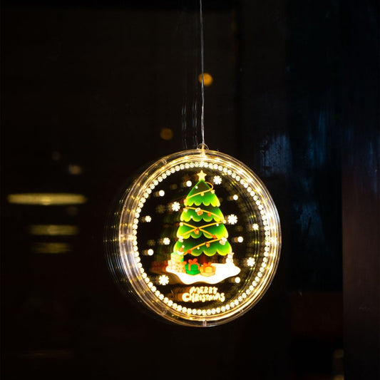 1Pc Christmas Tree LED Decorative Light Window Hanging Xmas Lamp Home Decor