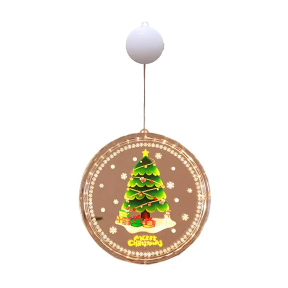 1Pc Christmas Tree LED Decorative Light Window Hanging Xmas Lamp Home Decor