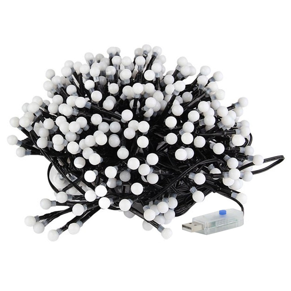 200 LED Globe String Lights USB Ball Cluster Decorative Lights Christmas Decor - Warm Light