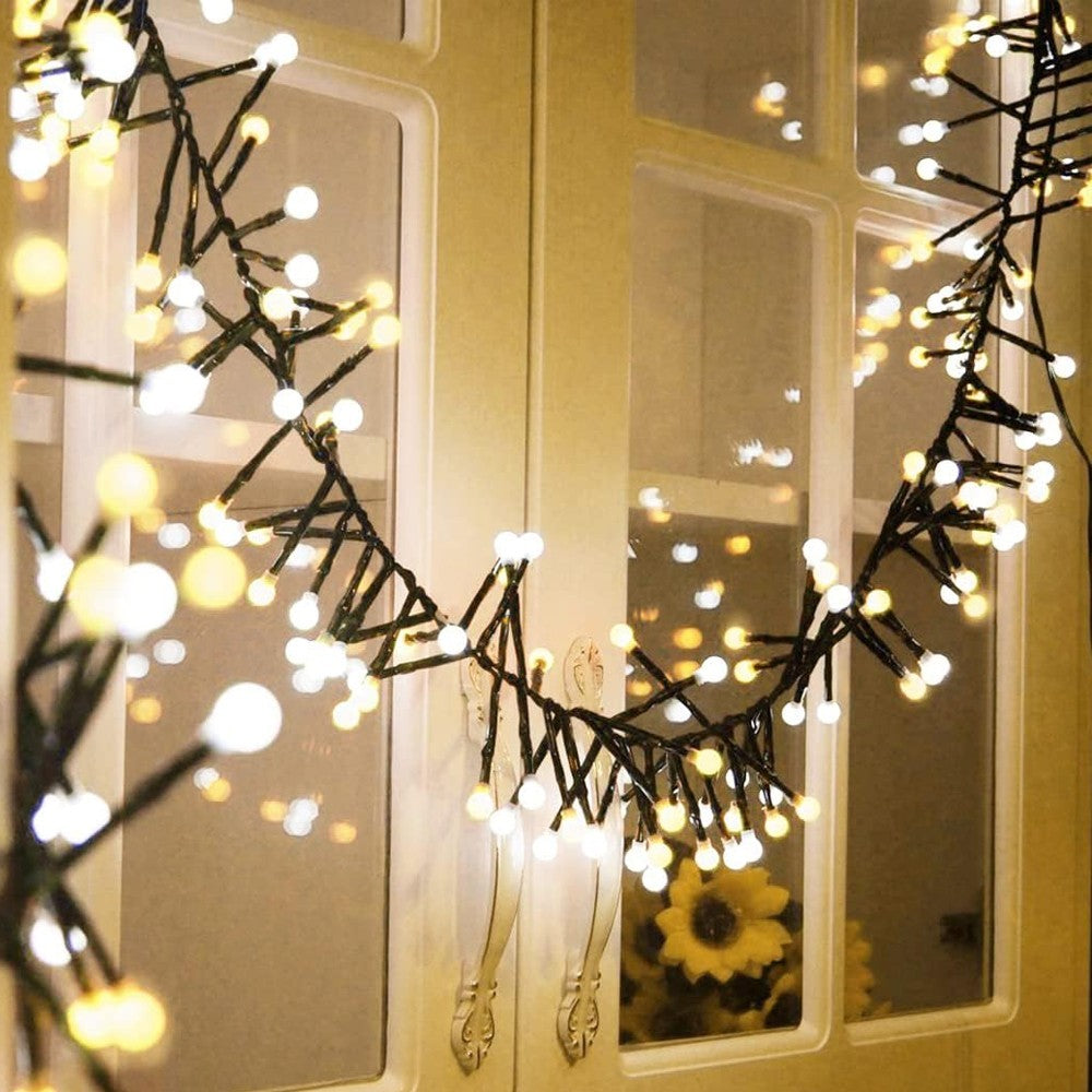 200 LED Globe String Lights USB Ball Cluster Decorative Lights Christmas Decor - Warm Light