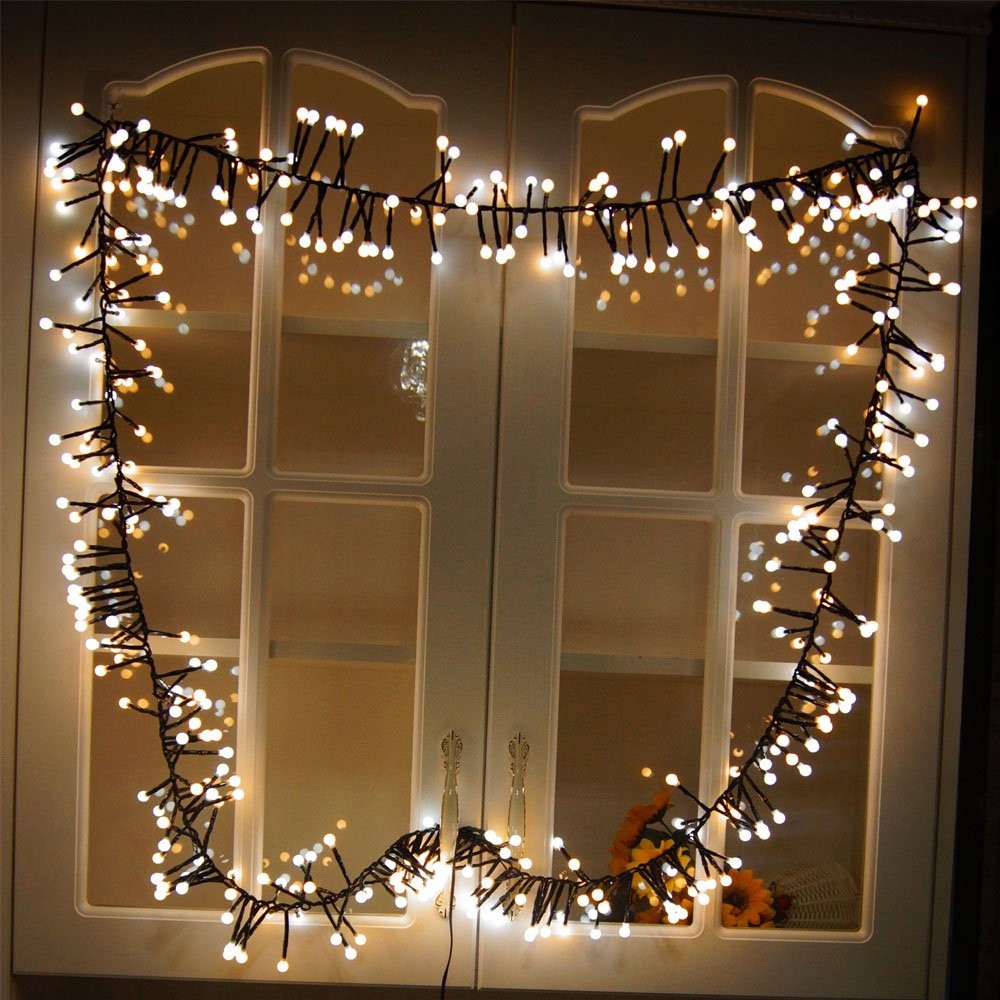 200 LED Globe String Lights USB Ball Cluster Decorative Lights Christmas Decor - Warm Light