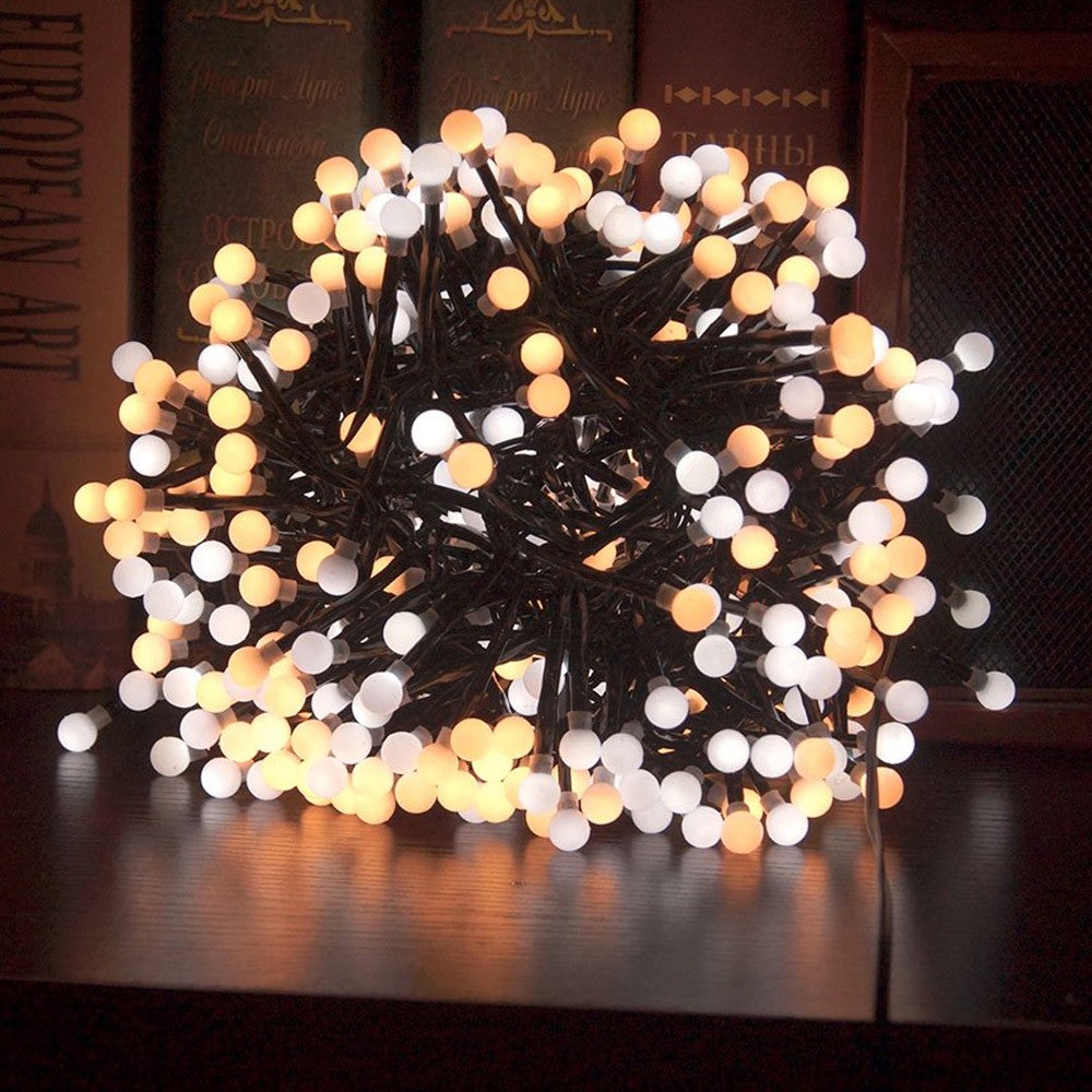 200 LED Globe String Lights USB Ball Cluster Decorative Lights Christmas Decor - Warm Light