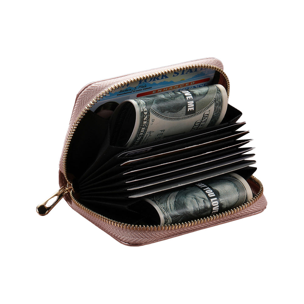 Rose Gold RFID Blocking Wallet Money Clip Purse Case Card Holder for AirTag