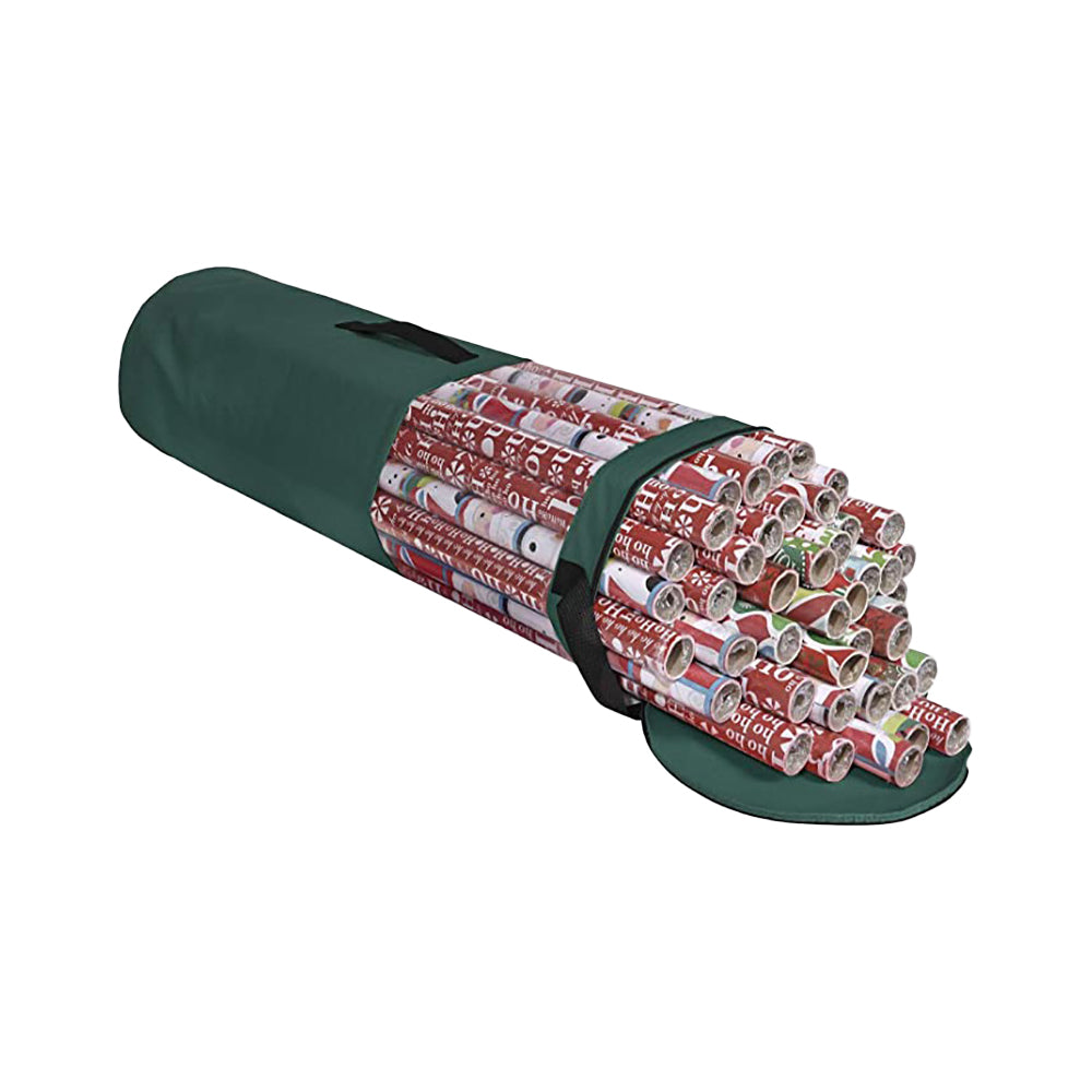 Green PVC Clear Wrapping Paper Storage Bag Christmas Wrap Organizer