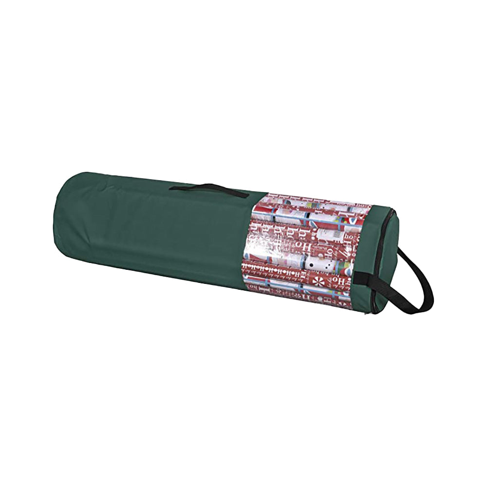 Green PVC Clear Wrapping Paper Storage Bag Christmas Wrap Organizer
