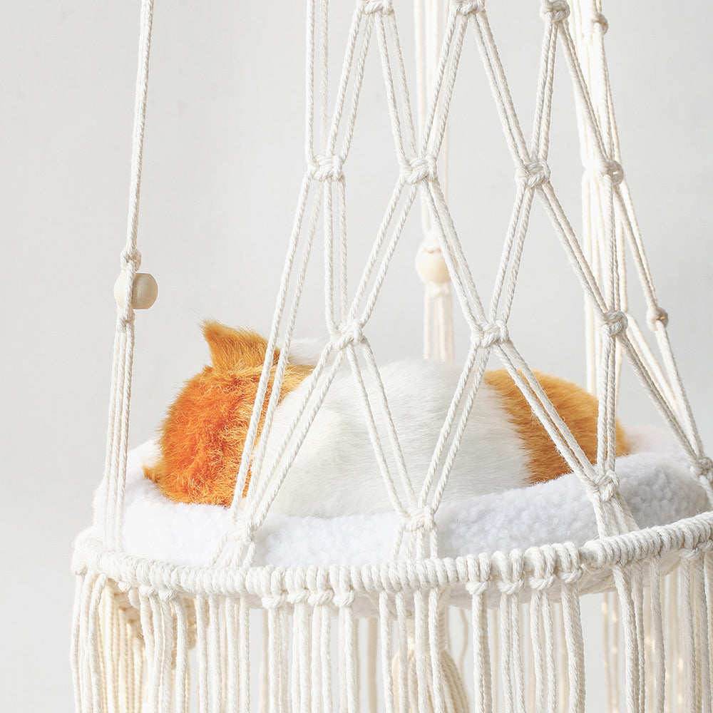 S Cat Hammock Handwoven Hanging Cat Bed Swing for Home