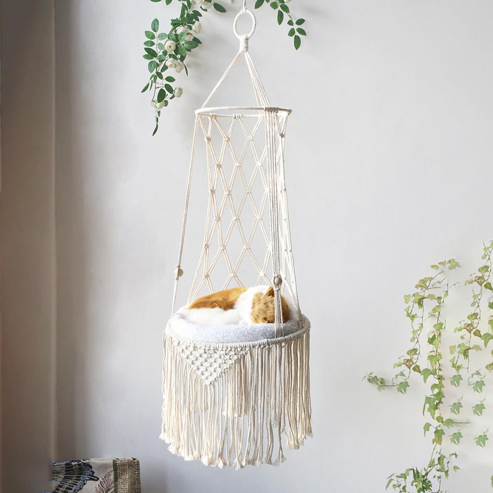 S Cat Hammock Handwoven Hanging Cat Bed Swing for Home
