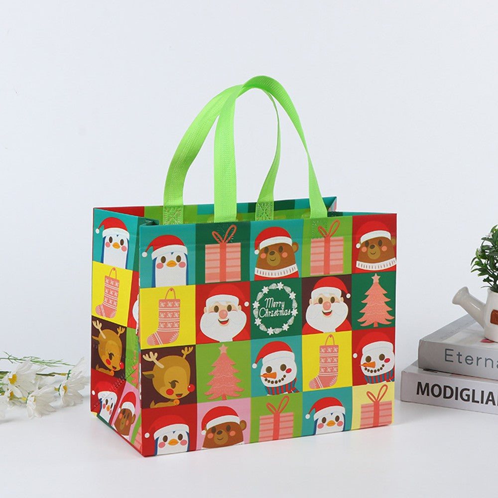 6Pcs Reusable Christmas Tote Bags with Handle Non-Woven Christmas Treat Bag - Series 2