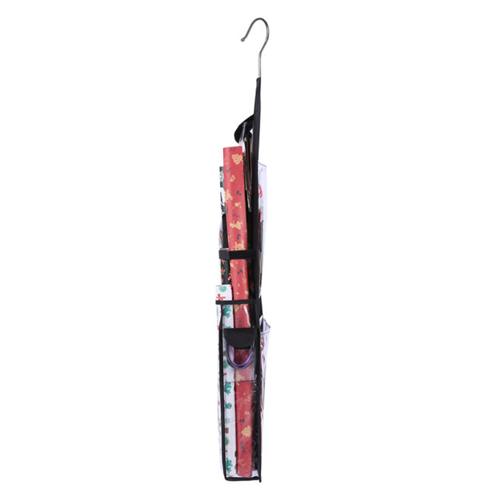 Black Double Sided Christmas Wrap Organizer Wrapping Paper Storage Bag