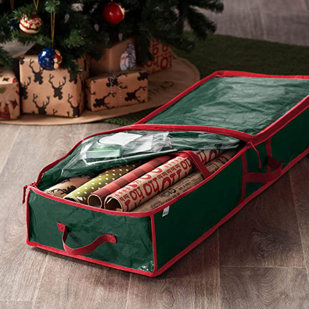 Green Christmas Storage Bag Wrapping Paper Storage