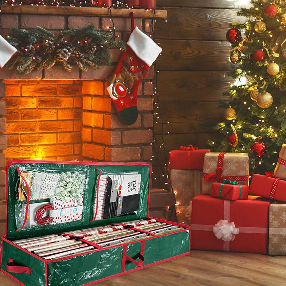 Green Christmas Storage Bag Wrapping Paper Storage
