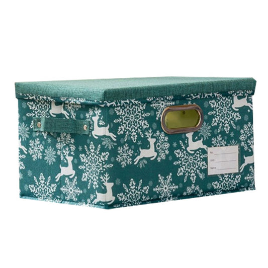 43x30x26cm Christmas Reindeer Foldable Storage Basket Storage Bin Organiser Cube - Green