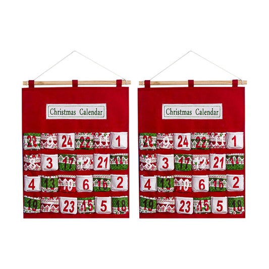 2X Christmas 24 Days Countdown Calendar Candy Bag Advent Calendar Xmas Sack Bag