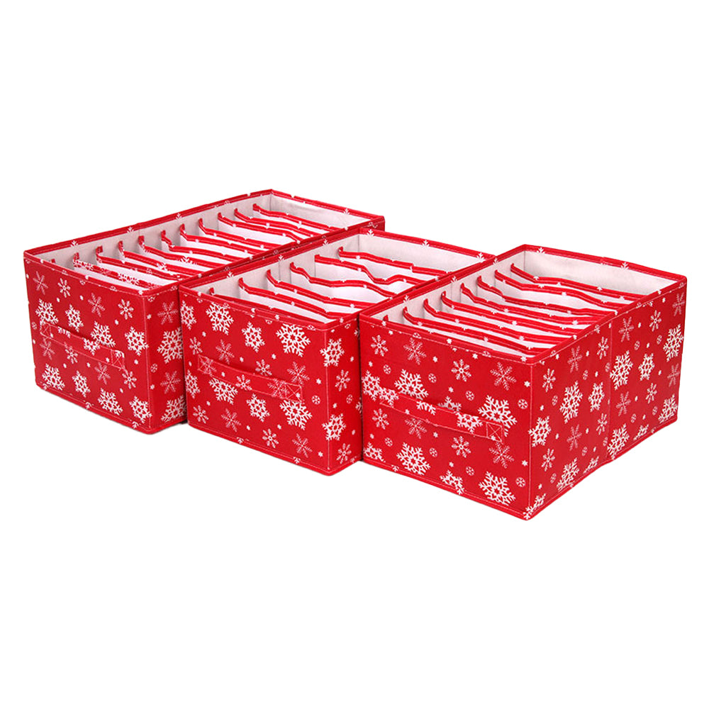 6X Christmas Clothes Storage Box Foldable Clothing Organizers Pants Storage Bins